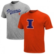 미국 일리노이 대학 팀스피릿 2팩 티셔츠-그레이/오렌지[ILLINOIS] 명문주립 대학교 정품